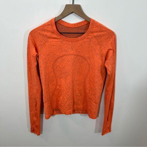 *no tag* Lululemon Swiftly Tech Long Sleeve 2.0 in Orange / Lunar Rock - Picture 6 of 11